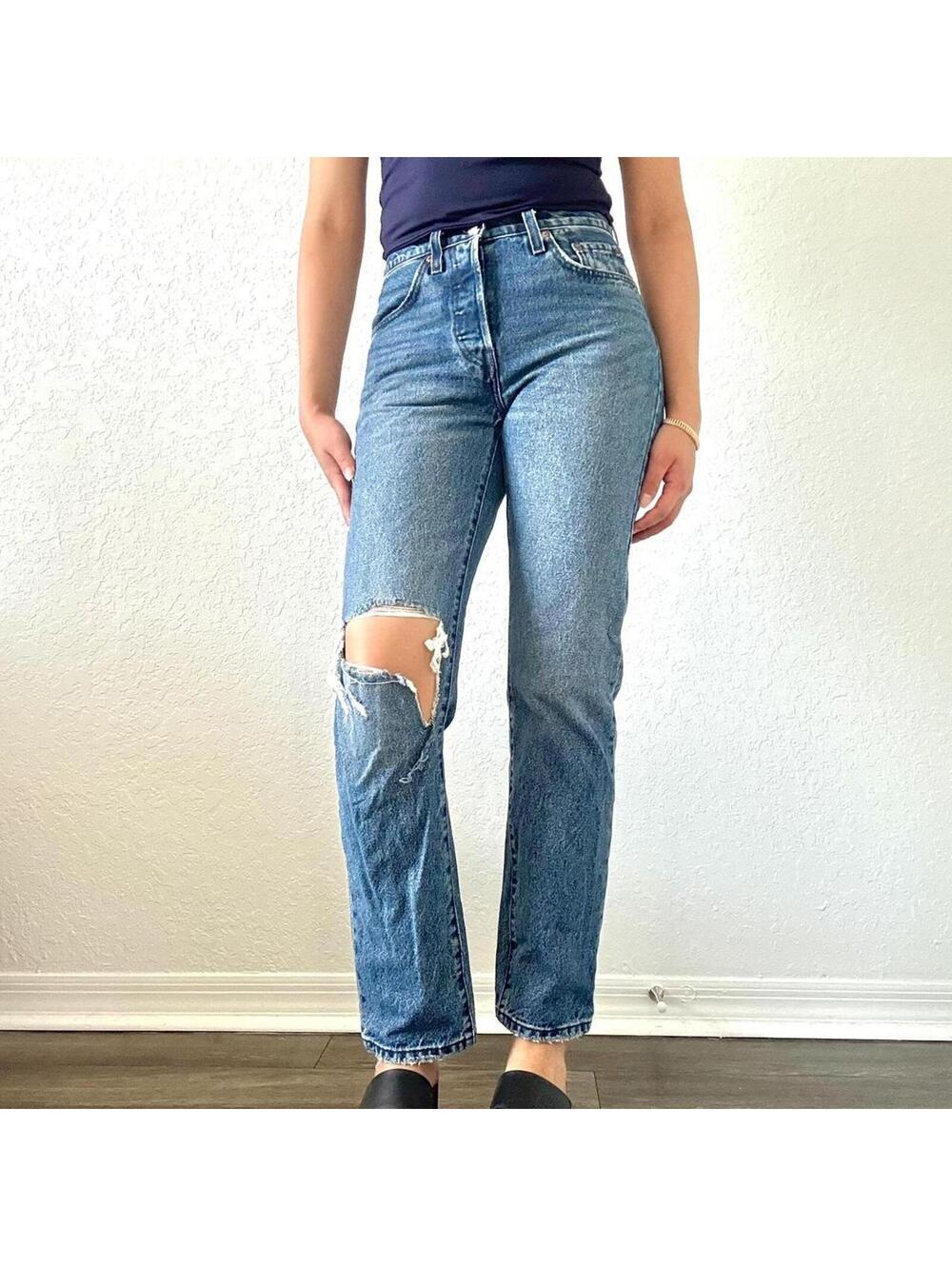 Levi’s 501 Button Fly Distressed Jeans